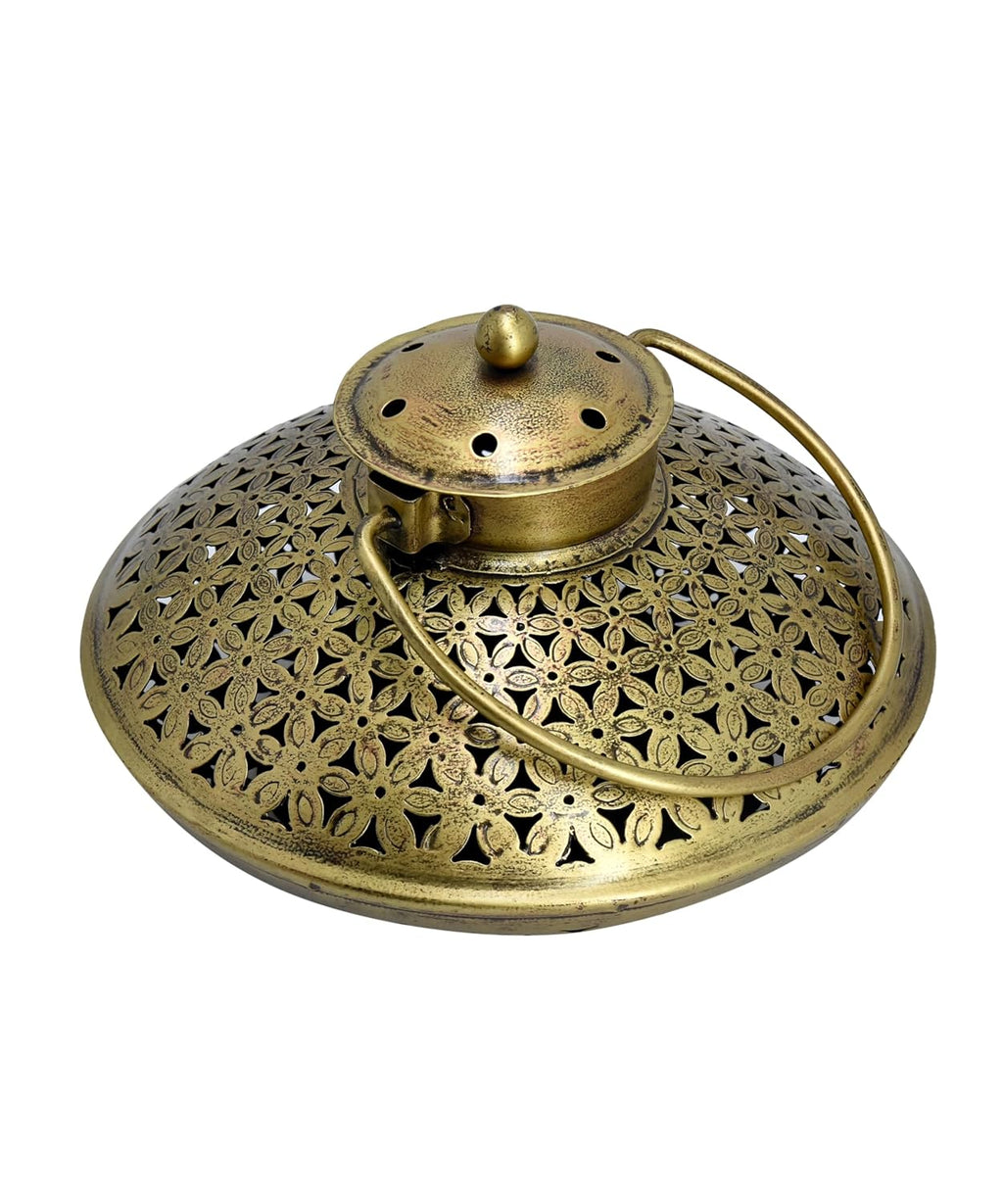 Antique Wall Decor Dhoop Dani - Incense Holder with Iron Art Hanger (Degchi)