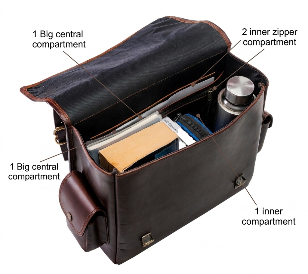 TharLion Vintage Pure Leather Motorcycle Saddlebag – Handcrafted Heritage on Every Ride