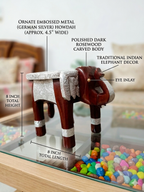 TharLion Silver Elephant Handcrafted Stool (8 inch)