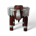 TharLion Silver Elephant Handcrafted Stool (8 inch)